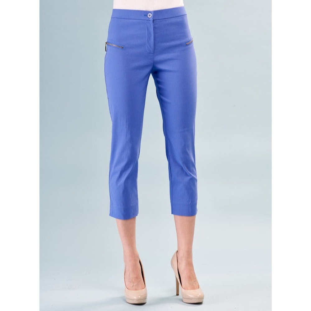 Insight New York Cropped Pants Size 14 Imperial Blue Solid Techno NWT